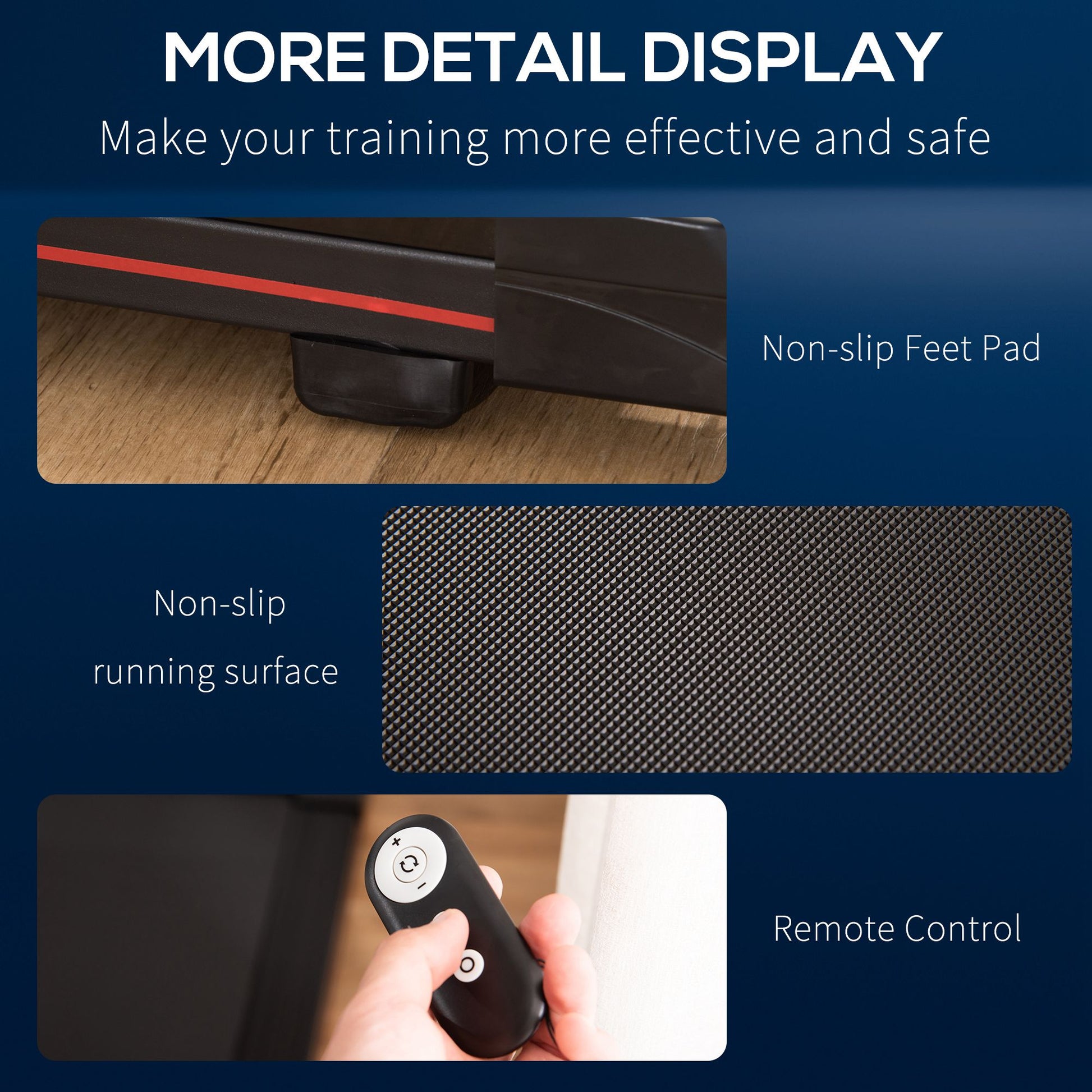 HOMCOM Indoor Walking Treadmill Exercise Walking Pad Machine for Home, Office, Fitness Studio, Training Room 1-6km/h Aerobic w/Remote Control, Black