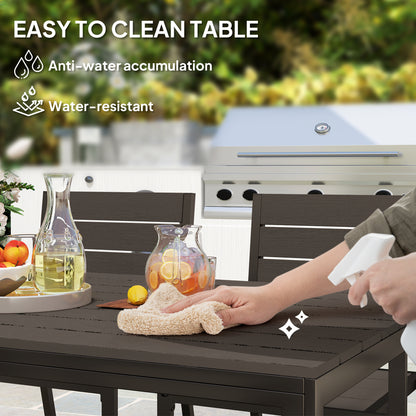 Outsunny Seven-Piece Outdoor Dining Set - Brown