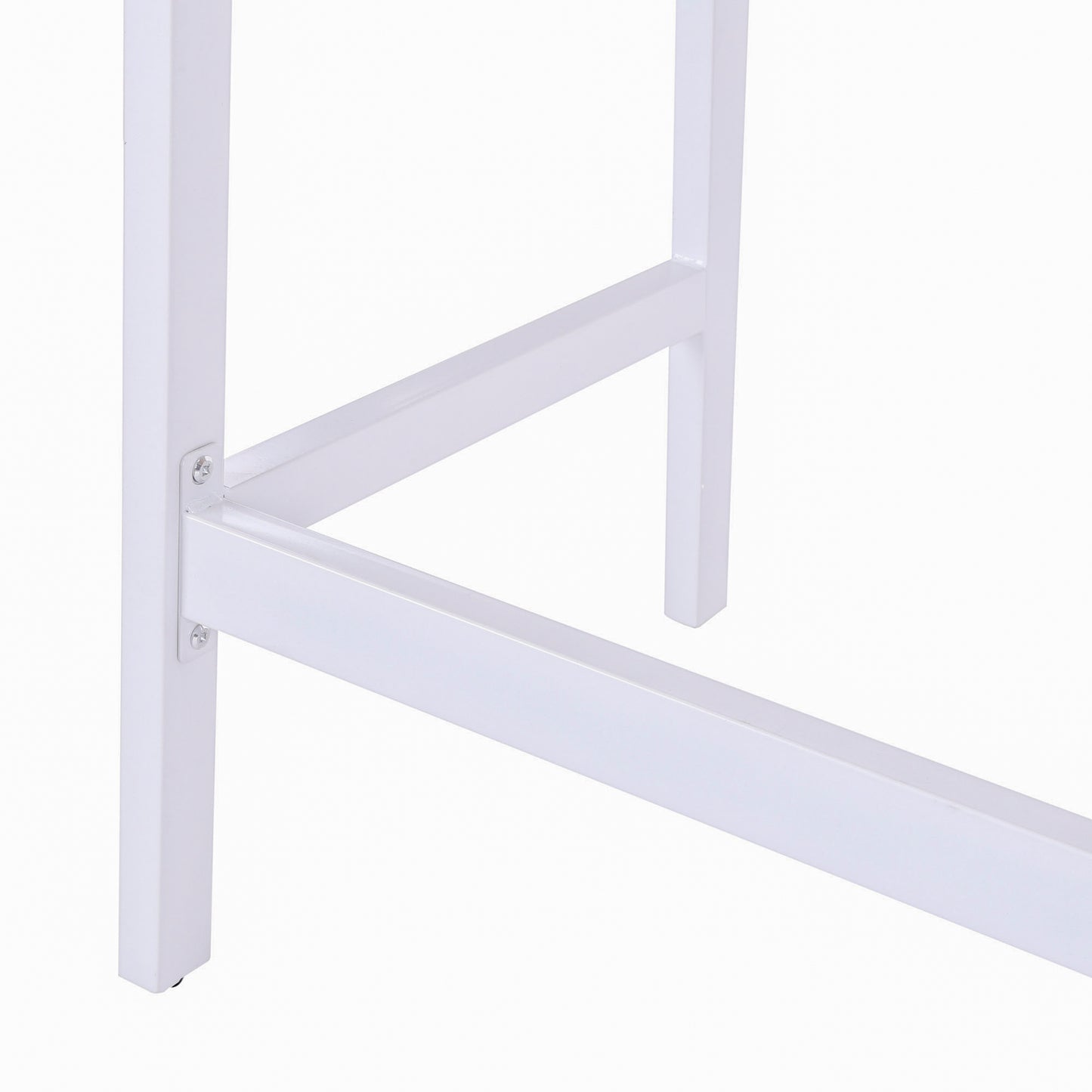 HOMCOM Computer Writing Desk Workstation with Drawer, Storage Compartments, Cable Management, Laptop Table Metal Frame Oak and White