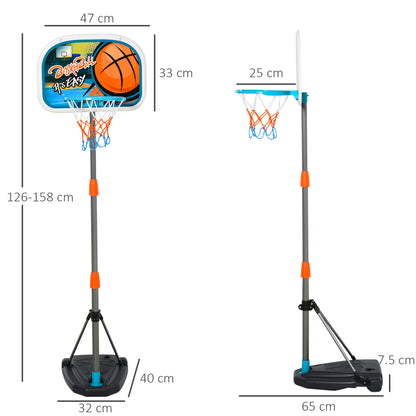 HOMCOM Kids Height Adjustable Aluminium Basketball Hoop Stand w/ Ball