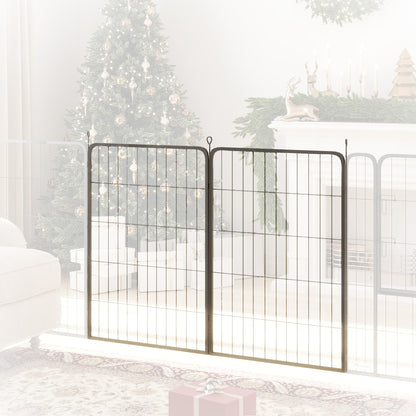 PawHut Two-Piece Dog Pen Expansion Pack for Large Dogs, 100cm Tall Animal Pen with Three Connecting Stakes