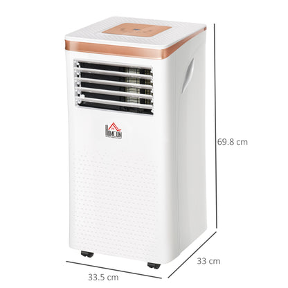 HOMCOM 10000 BTU 4-In-1 Compact Portable Mobile Air Conditioner Unit Cooling Dehumidifying Ventilating w/ Fan Remote LED 24 Hr Timer Auto Shut-Down