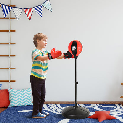 HOMCOM Boxing Punch Ball Set ?38x78-120cm Fighting Game 360 Degree Rebound Spring PP PVC Adjustable Teenager