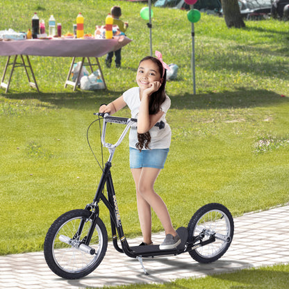 HOMCOM Pneumatic 16" Tyres Scooter-Black