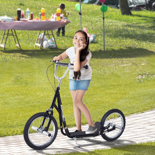 HOMCOM Pneumatic 16" Tyres Scooter-Black