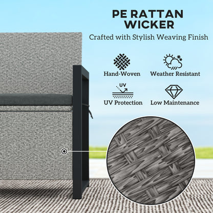 Outsunny 151.5L Storage Garden Bench, with Cushion - Grey