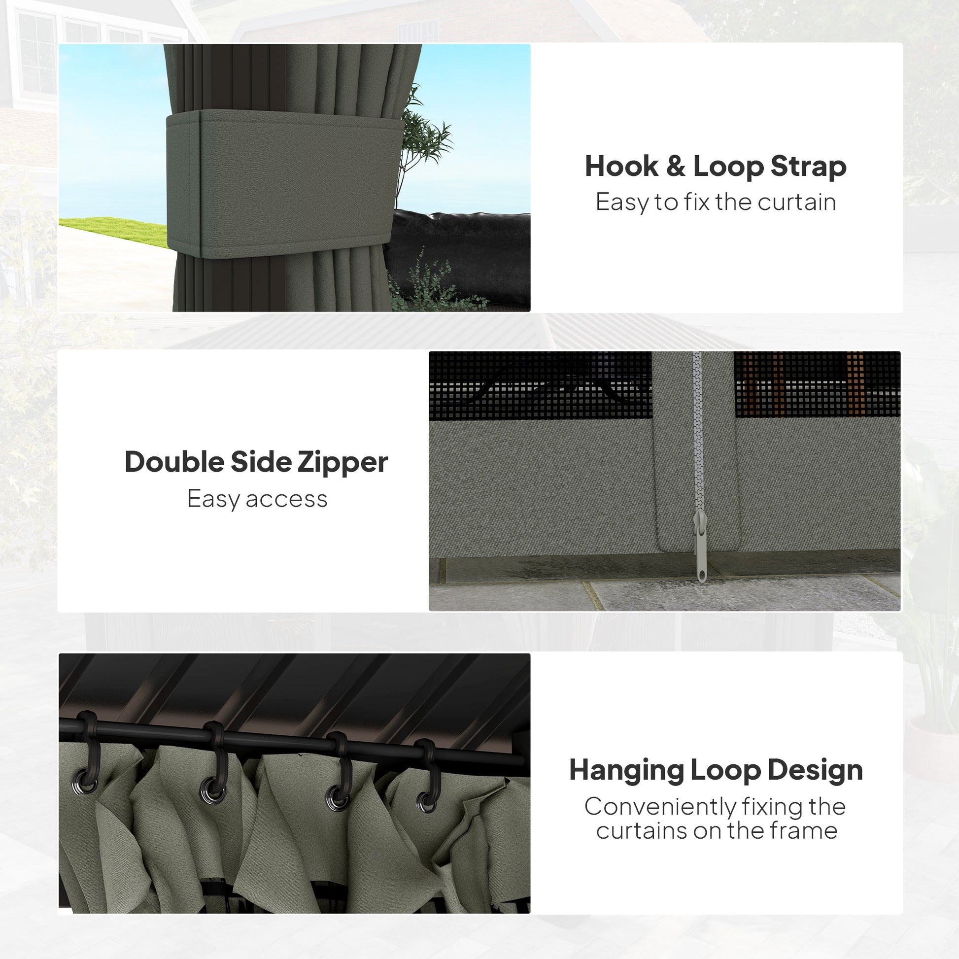 Outsunny 3.6 x 3 m Aluminium Hardtop Gazebo, with Accessories - Dark Grey