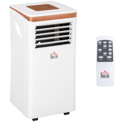 HOMCOM 7000 BTU 4-In-1 Compact Portable Mobile Air Conditioner Unit Cooling Dehumidifying Ventilating w/ Fan Remote LED Display 24 Hr Auto Shut-Down