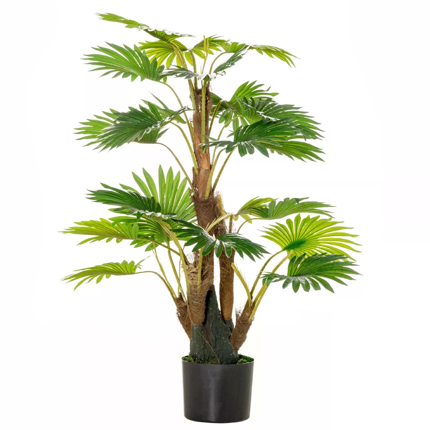 HOMCOM Artificial Tree, Tropical Palm Tree, Fake Decorative Plant in Nursery Pot for Indoor Outdoor Décor, 135cm