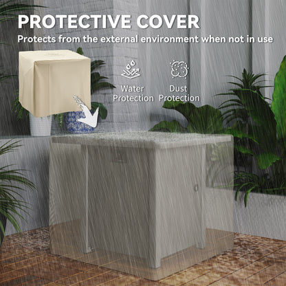 Outsunny 50,000 BTU Gas Fire Pit Table, with Cover - Dark Grey