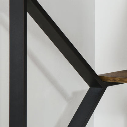 HOMCOM Writing Desk Computer Table Home Office PC Laptop Workstation Storage Shelf Black Brown Wood Effect