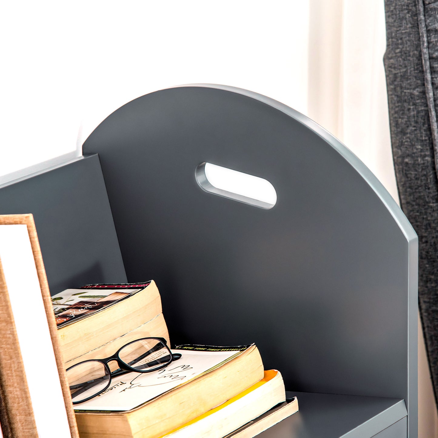 HOMCOM 2-Tier Storage Shelves, Kitchen Cart Shelf Unit with Wheels for Dining & Living Room, Home Study, Grey