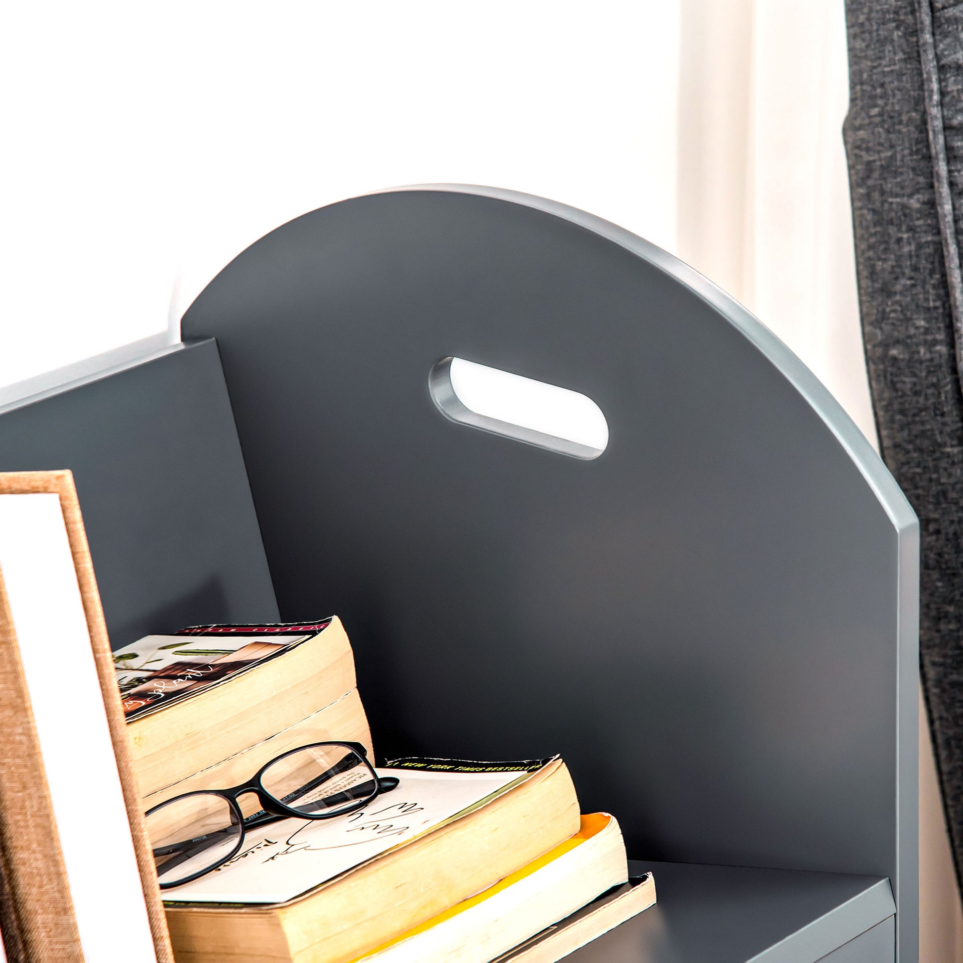 HOMCOM 2-Tier Storage Shelves, Kitchen Cart Shelf Unit with Wheels for Dining & Living Room, Home Study, Grey