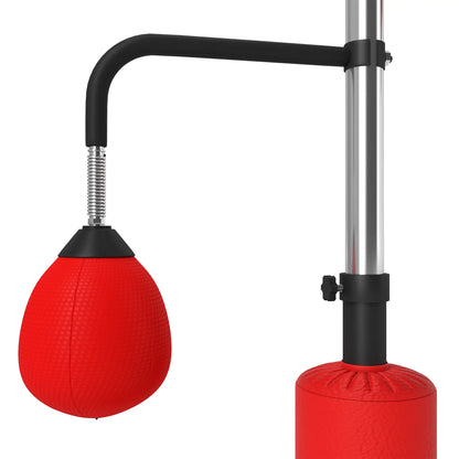 HOMCOM 3-in-1 Boxing Punching Bag, Freestanding with 2 Speed Bals, 360° Reflex Bar, 160-230cm Adjustable Height, Black