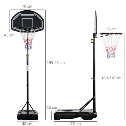 HOMCOM Adjustable Basketball Hoop and Stand, with Wheels and Weight Base