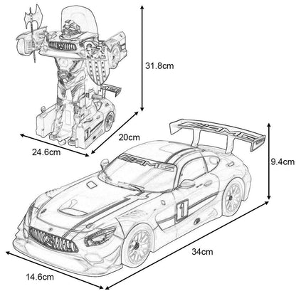 Remote Control Mercedes-Benz Transformer Robot Drifting Car-Yellow