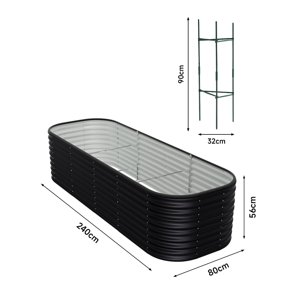 Oval Galvanised Steel Raised Garden Bed