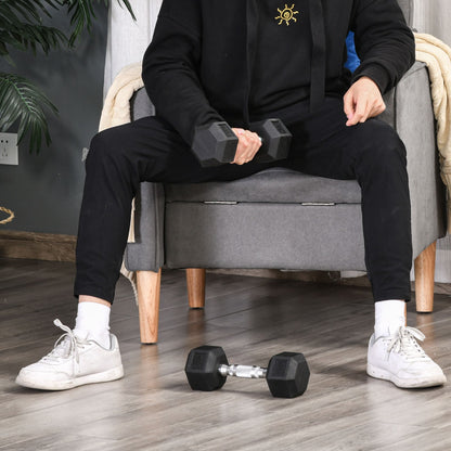 HOMCOM 2x4kg Rubber Dumbbell Sports Hex Weights Sets Home Gym Fitness Hexagonal Dumbbells Kit Weight Lifting Exercise