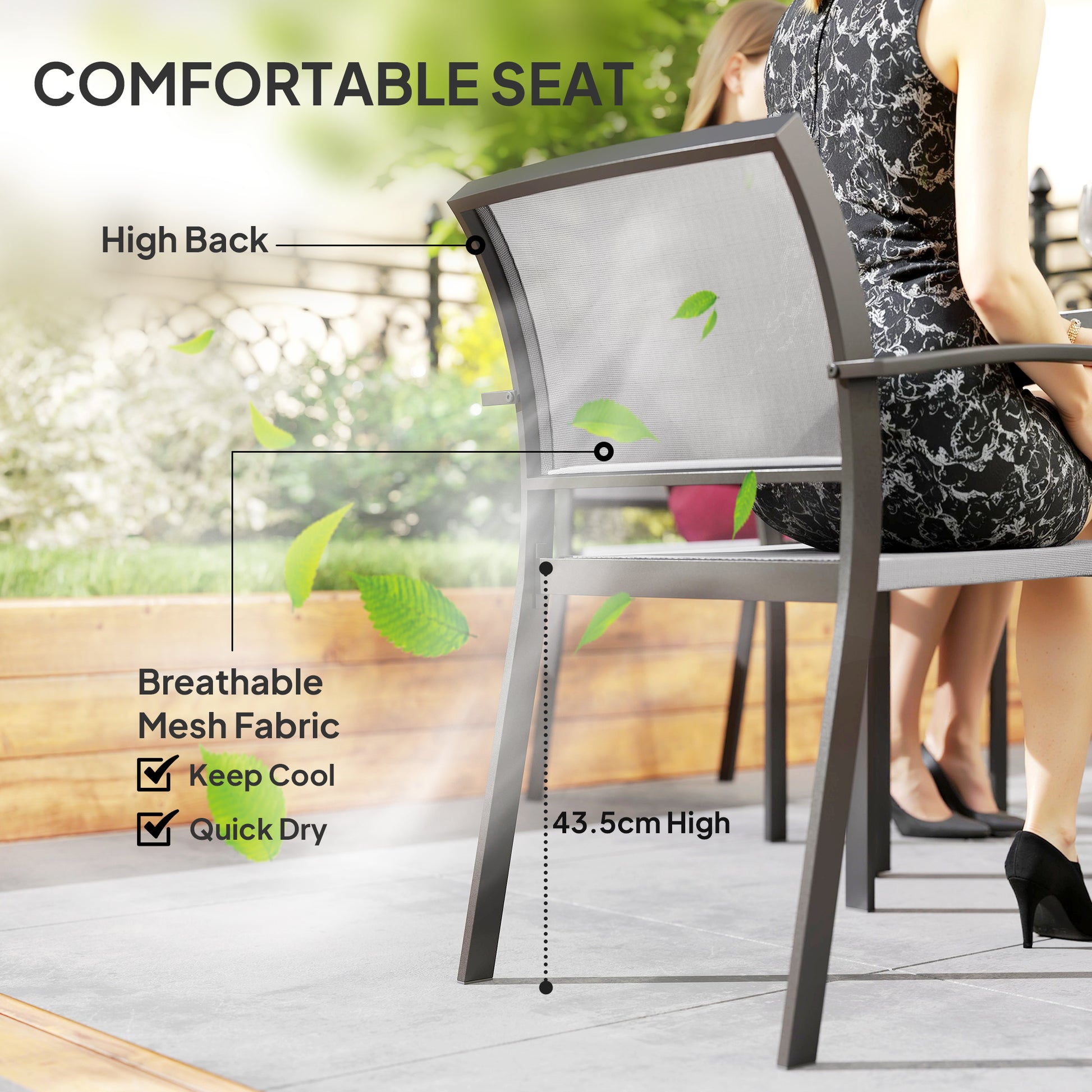 Outsunny Five-Piece Outdoor Garden Dining Set - Grey