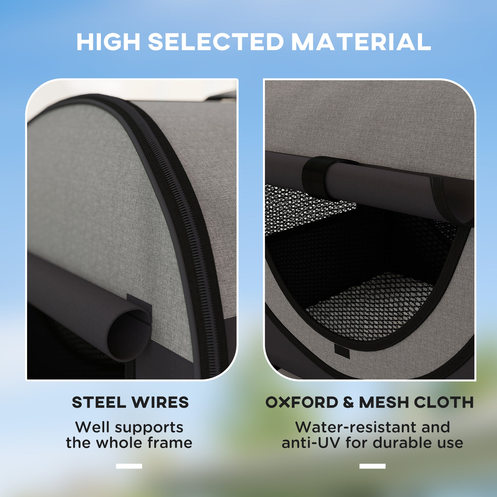 Pawhut Folding Fabric Soft Pet Crate, 46Lx36Wx41H cm - Black