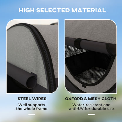 Pawhut Folding Fabric Soft Pet Crate, 46Lx36Wx41H cm - Black