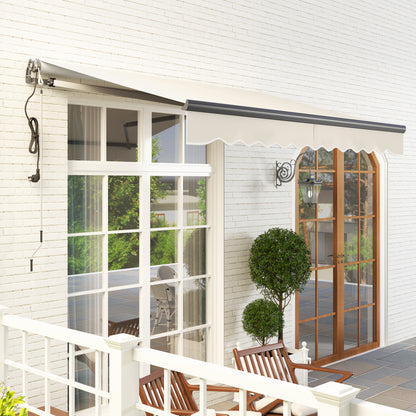 Outsunny 2.5 x 3m Electric/Manual Awning, with Remote - Beige