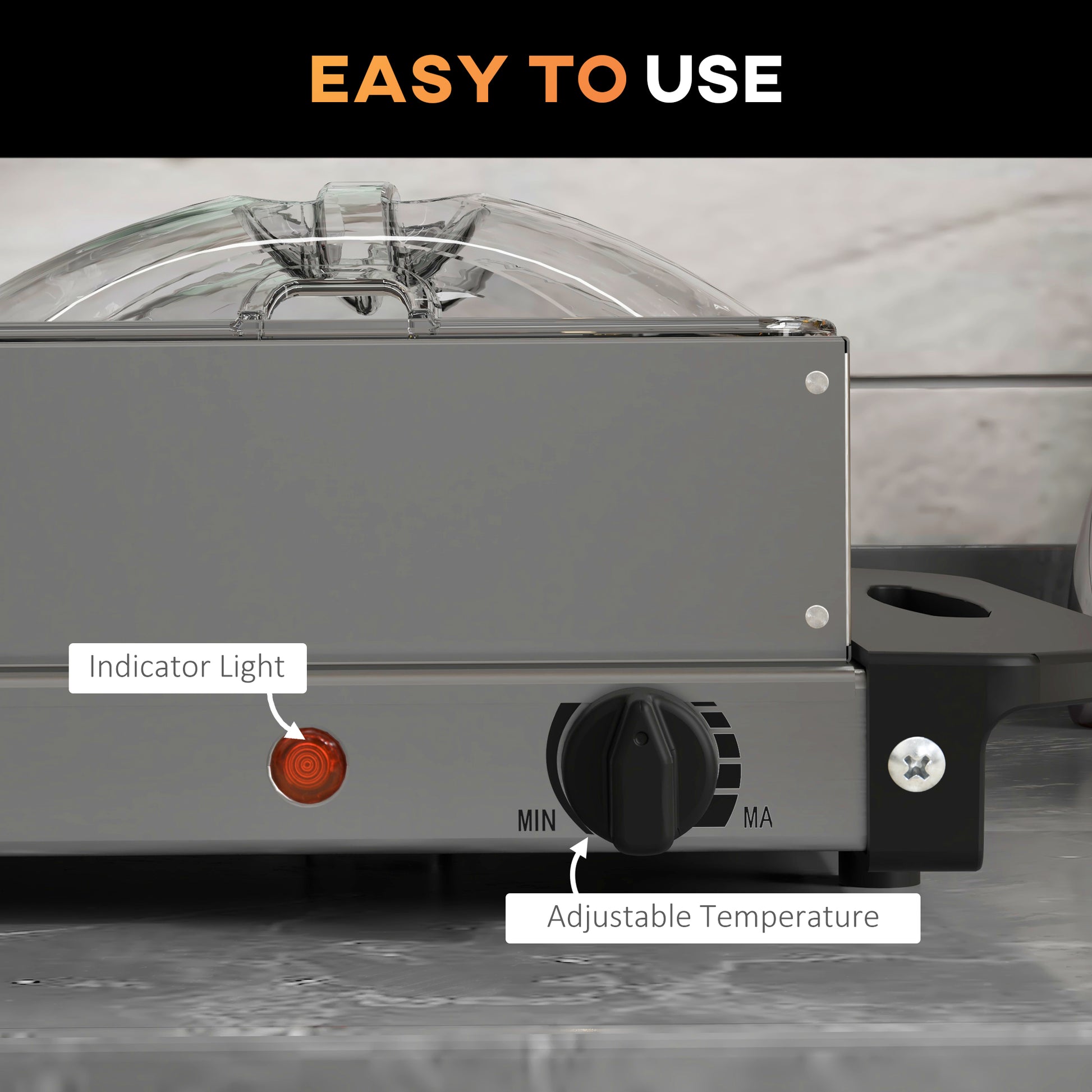 HOMCOM 4 Tray Electric Food Warmer Buffet Server with Plate Warmer Function, Cool Touch Handles, Adjustable Temperature, 300W