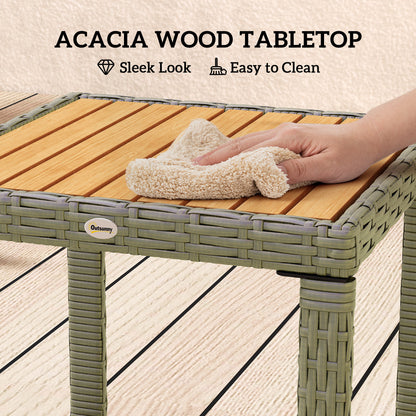 Outsunny Three-Piece Rattan Chair Set - Grey