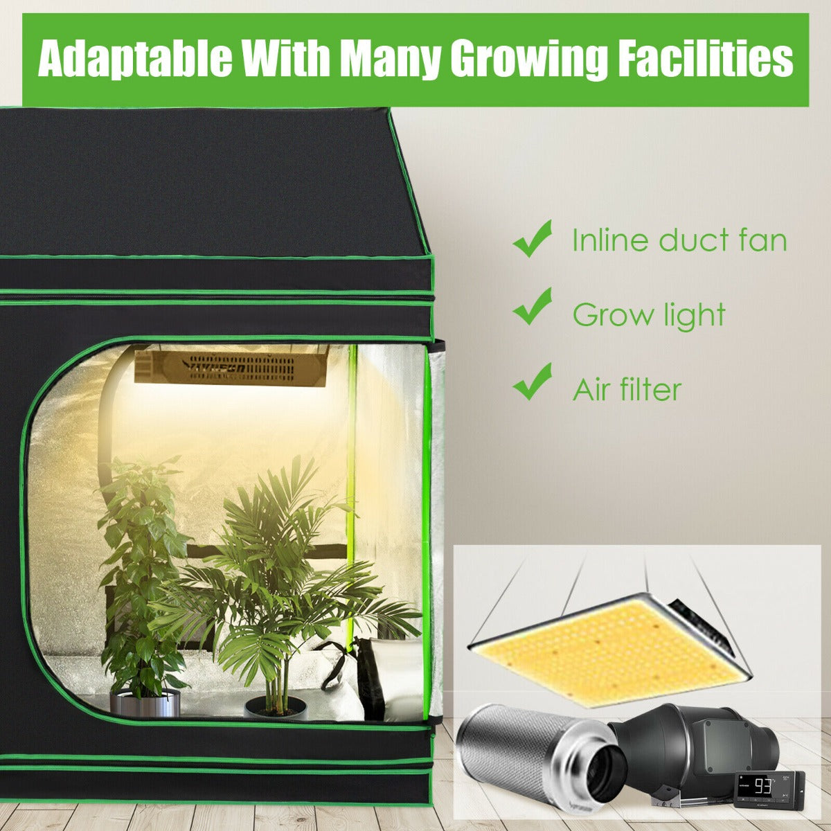 Plant Growing Tent with Growing Light for Indoor Gardening