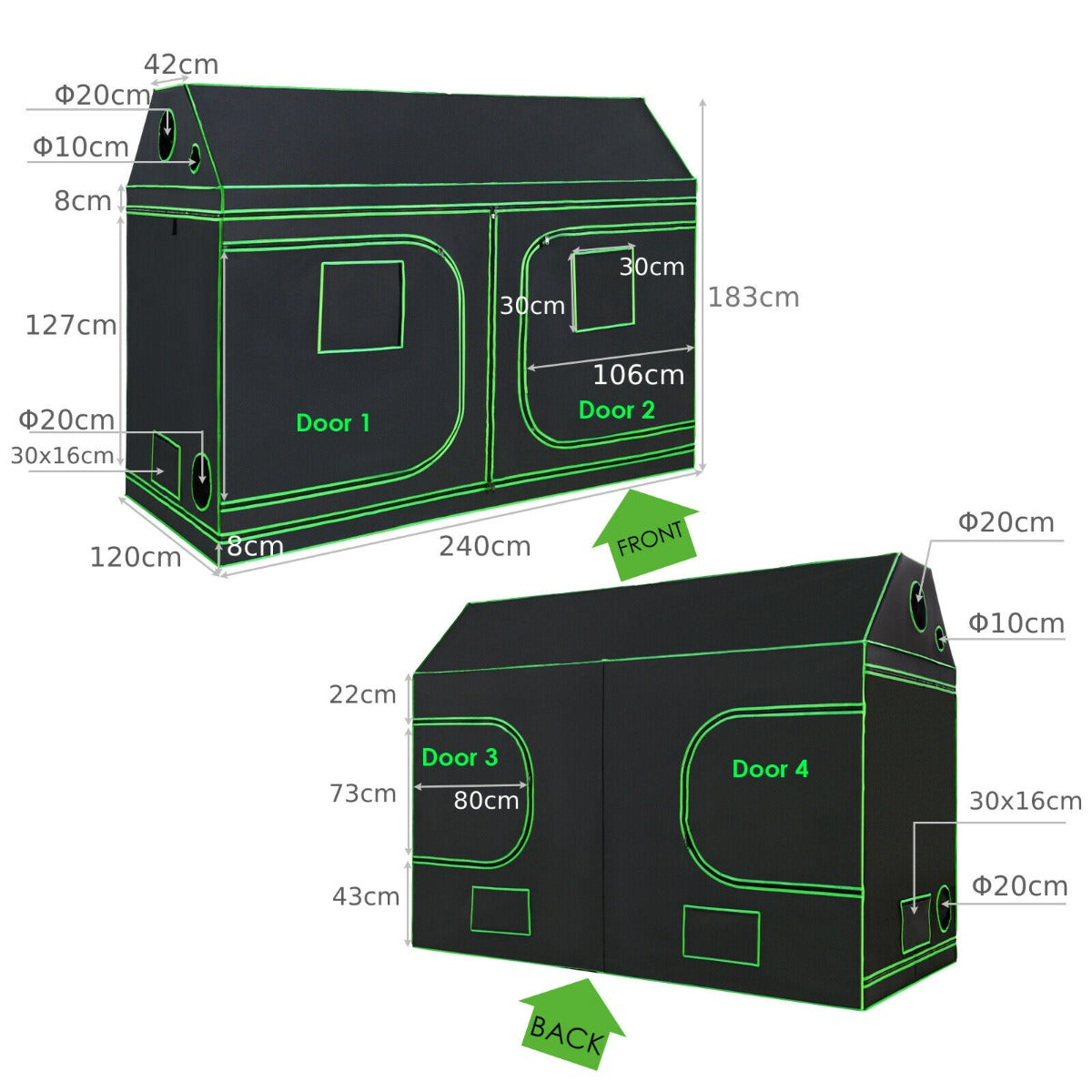 Plant Growing Tent with Growing Light for Indoor Gardening