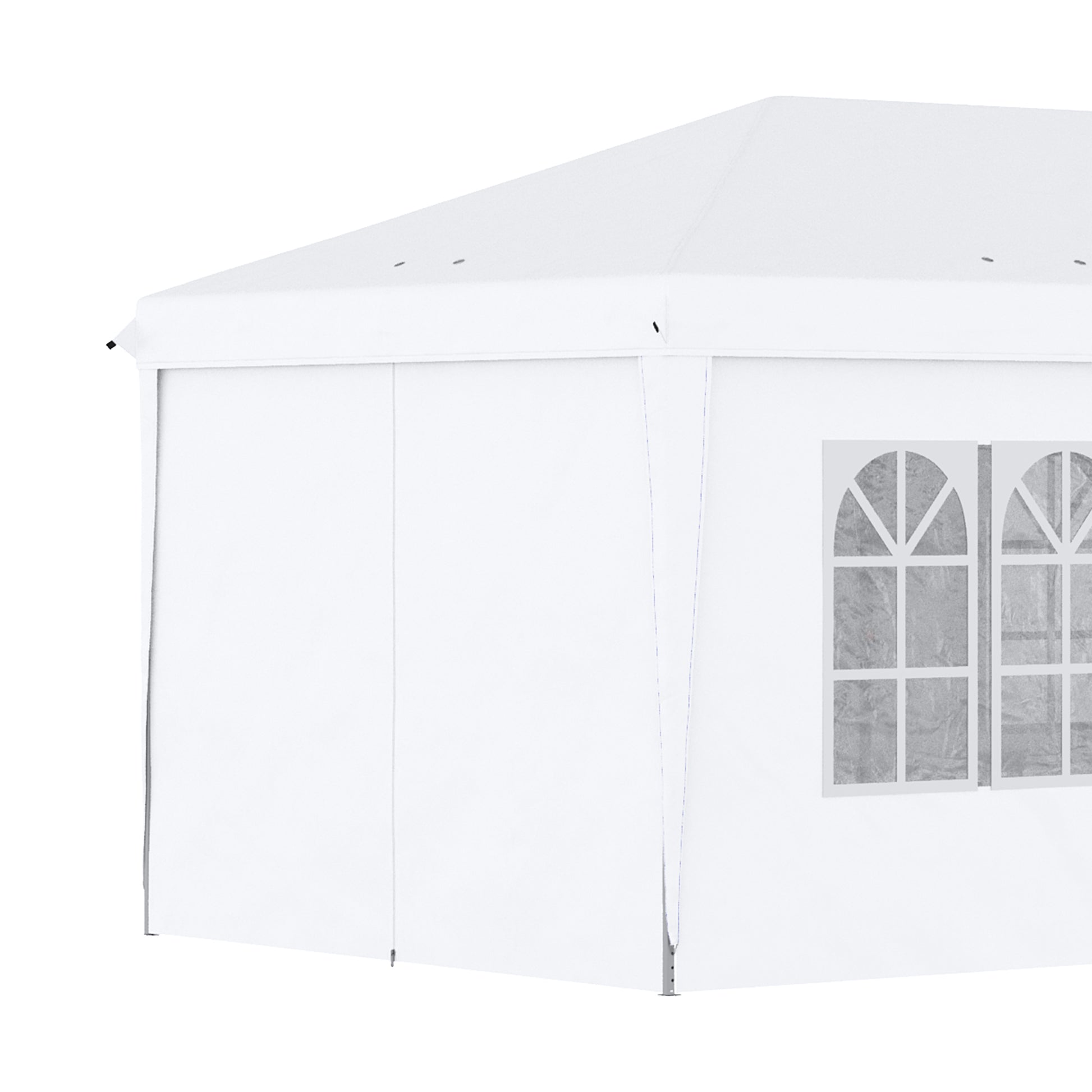 Outsunny 3 x 6 m Pop Up Gazebo with Sides and Windows, Height Adjustable Party Tent with Storage Bag for Garden, Camping, Event, Brown