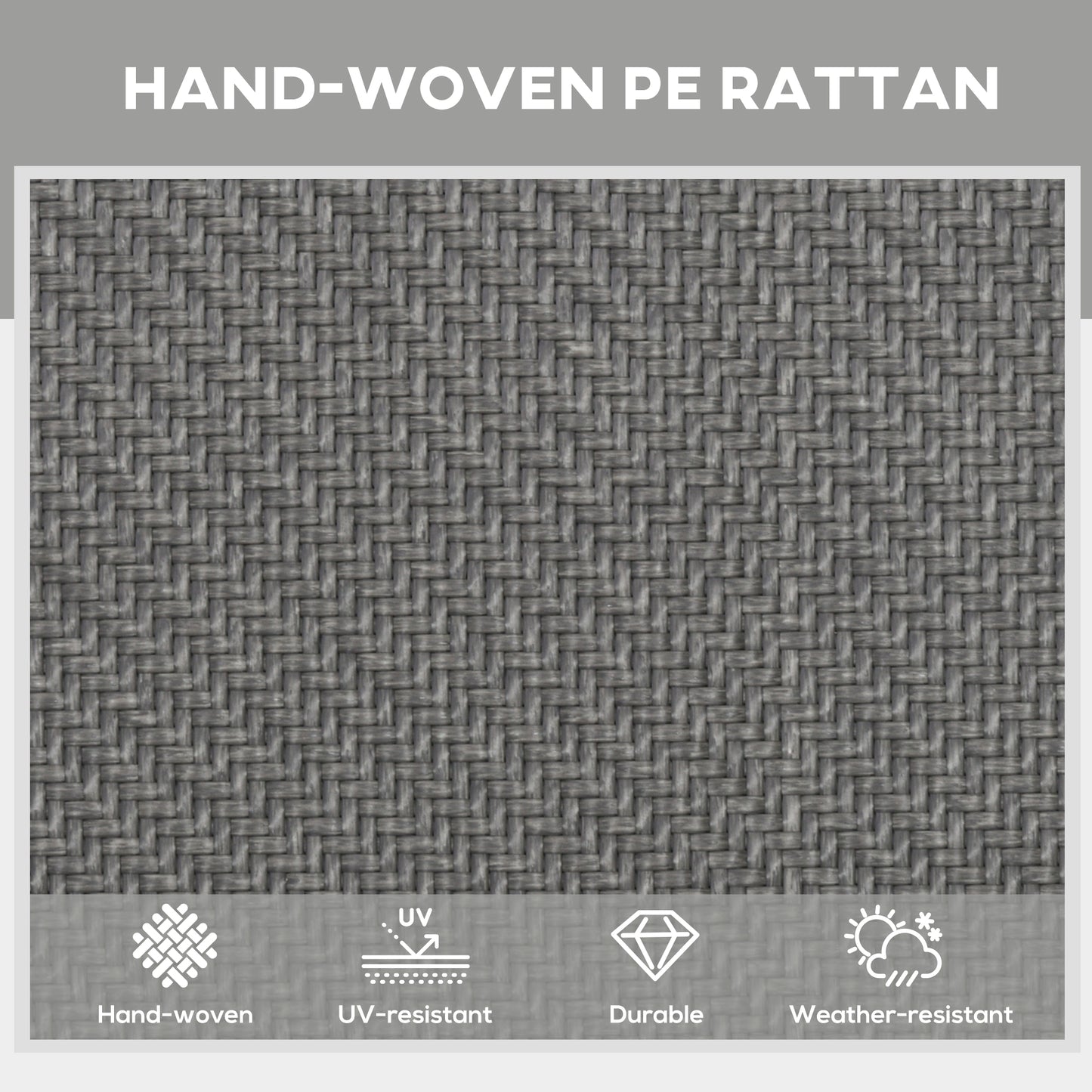 Outsunny Foldable Outdoor PE Rattan Sun Lounger Set of 2, Patio Wicker Recliners Lounge Chair w/ 5-Level Adjustable Backrest, for Poolside, Garden, Grey