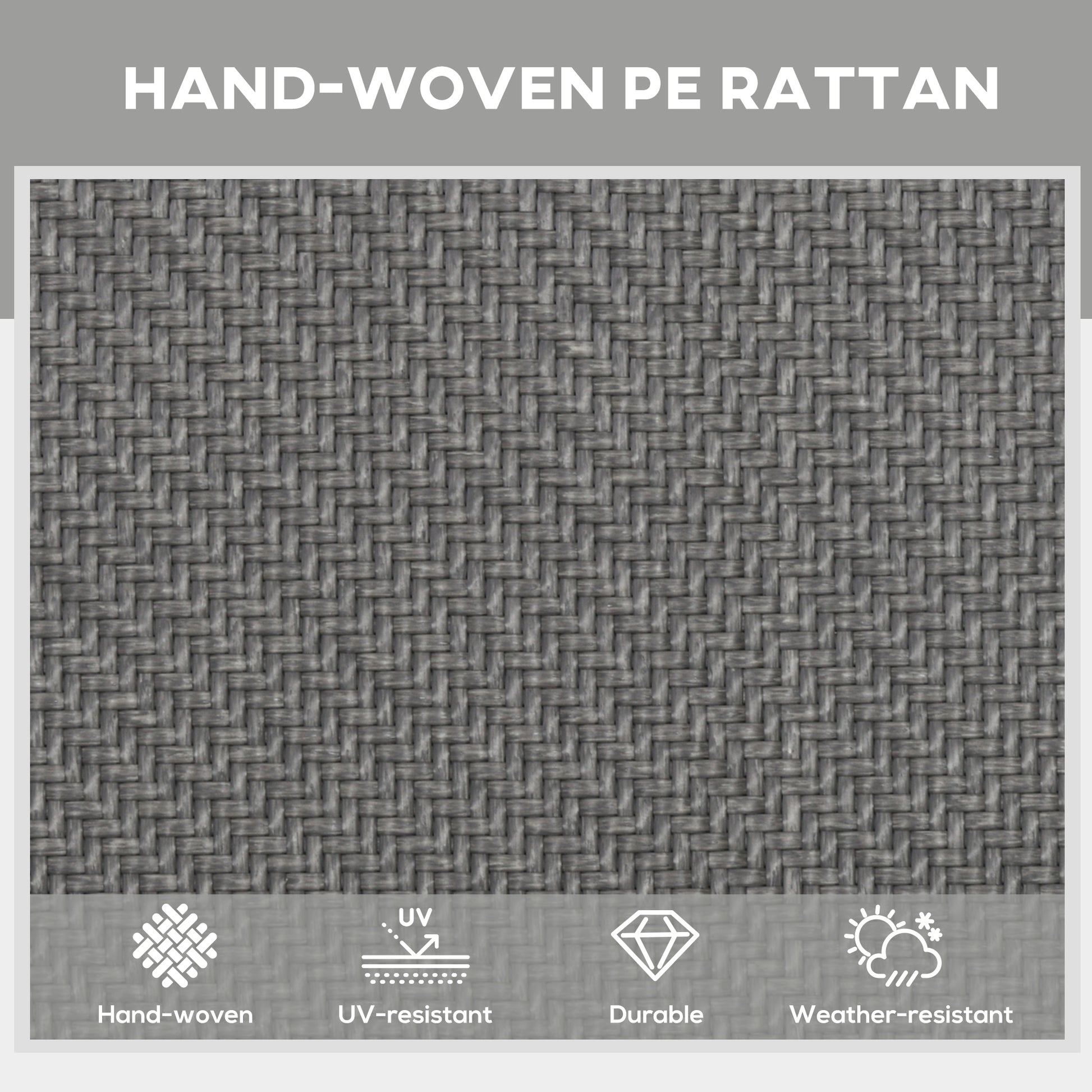 Outsunny Foldable Outdoor PE Rattan Sun Lounger Set of 2, Patio Wicker Recliners Lounge Chair w/ 5-Level Adjustable Backrest, for Poolside, Garden, Grey