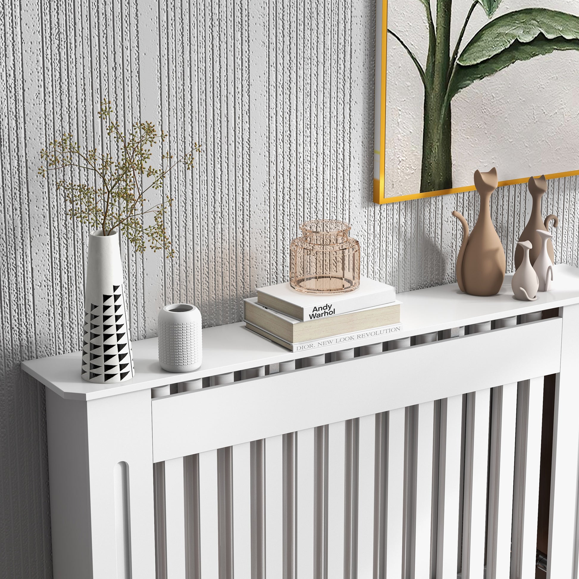 HOMCOM Minimalist Contemporary Radiator Covers MDF Radiator Cover 112x81x19cm White