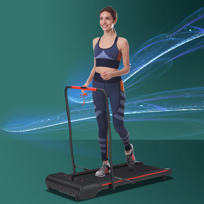 HOMCOM Foldable Walking Machine with LED Display & Remote Control Exercise Walking Jogging Fitness for Home Office Use
