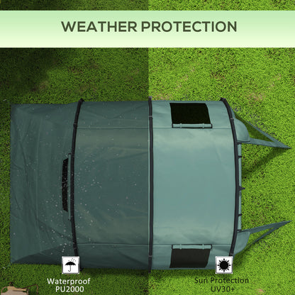 Outsunny Two Room Tunnel Tent Camping Tent for  3-4 Man with Windows, Covers, Carry Bag, for Fishing, Hiking, Sports, Green