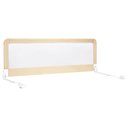 Toddler Safety Bed Rail with Adjustable Height and Durable Mesh Cloth-Beige