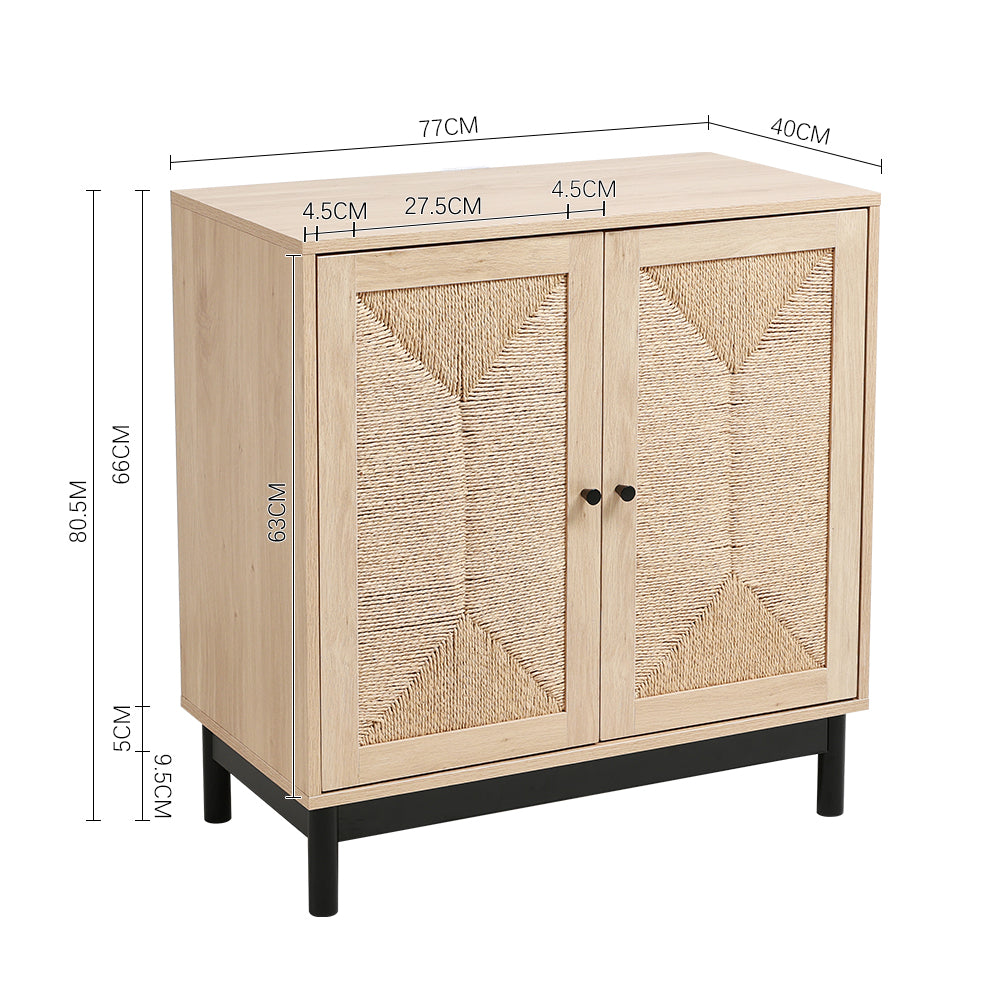 Wooden Sideboard with Woven Doors