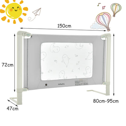 Baby Bed Rail Guard with Double Safety Lock for Queen Size-Size 1