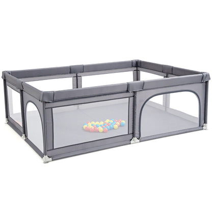 Kids Infant Safety Yard Activity Center with Ocean Balls-Dark Grey
