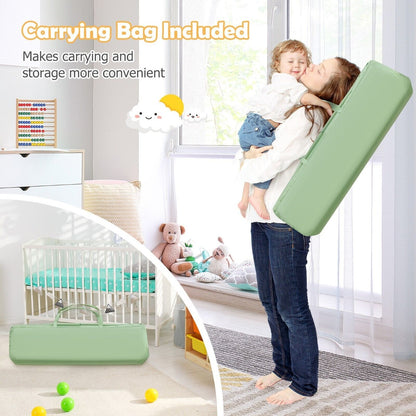 Large Baby Playpen with 50 Balls and Zipper Door-Green