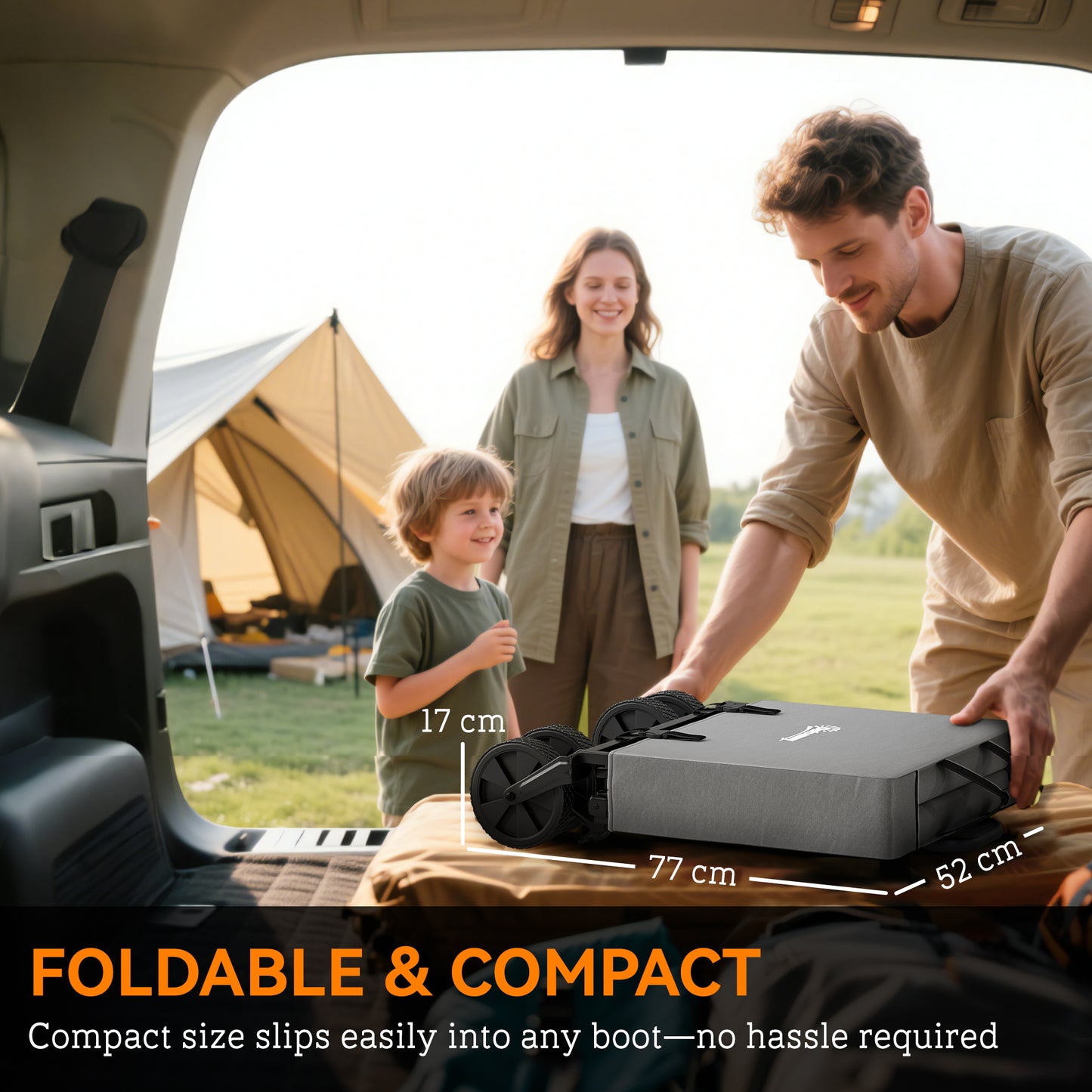 Outsunny Folding Pull Along Cart Cargo Wagon Trolley with Telescopic Handle - Dark Grey