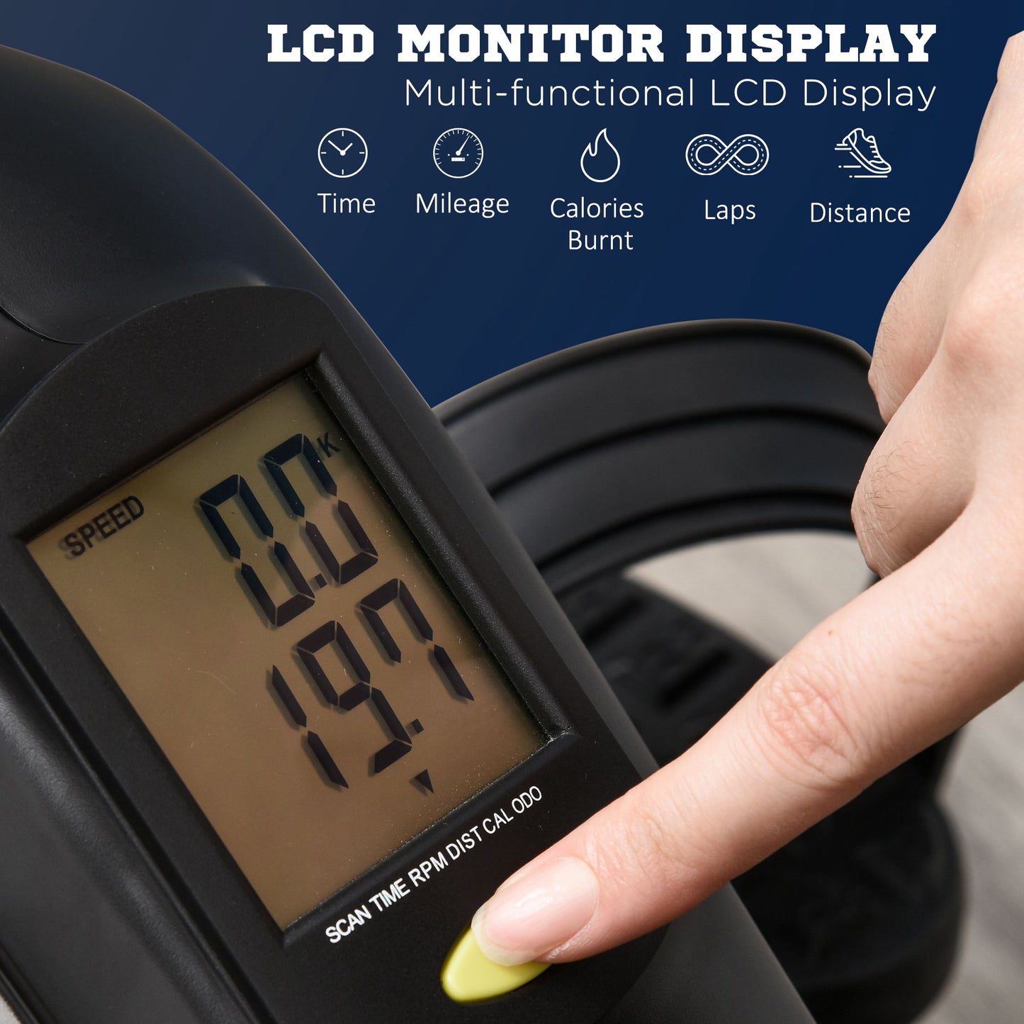 HOMCOM Mini Exercise Bike Under Desk Bike 8 Levels Magnetic Resistance Stationary Bike Leg Fitness w/ LCD Display