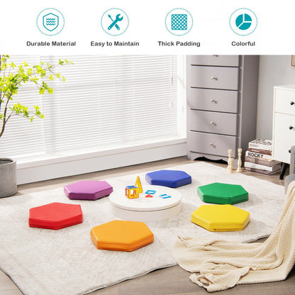 6 Pieces Kids Foam Seat Floor Cushions with Handle-Colourful