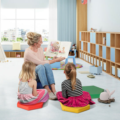 6 Pieces Kids Foam Seat Floor Cushions with Handle-Colourful