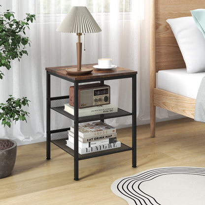 3 Tier Industrial Styled Side Table Bedside Table