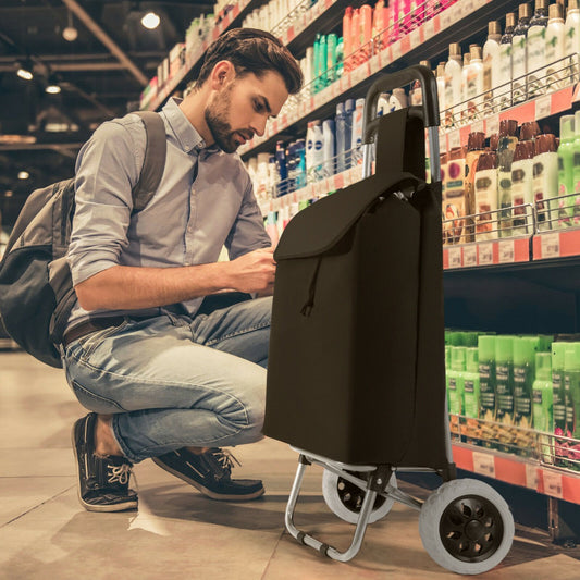 2 in 1 Foldable Shopping Trolley with Detachable Bag