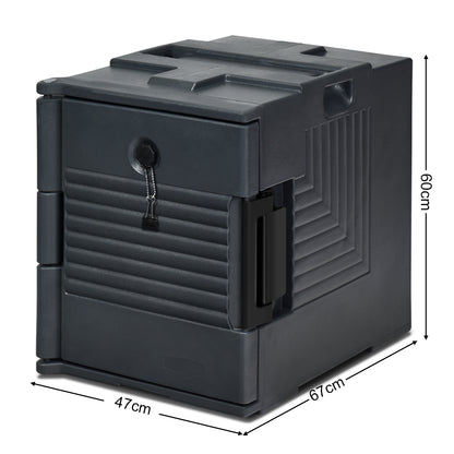 Front-Loading Insulated Food Pan Carrier for 6 Full-Size Pans-Black