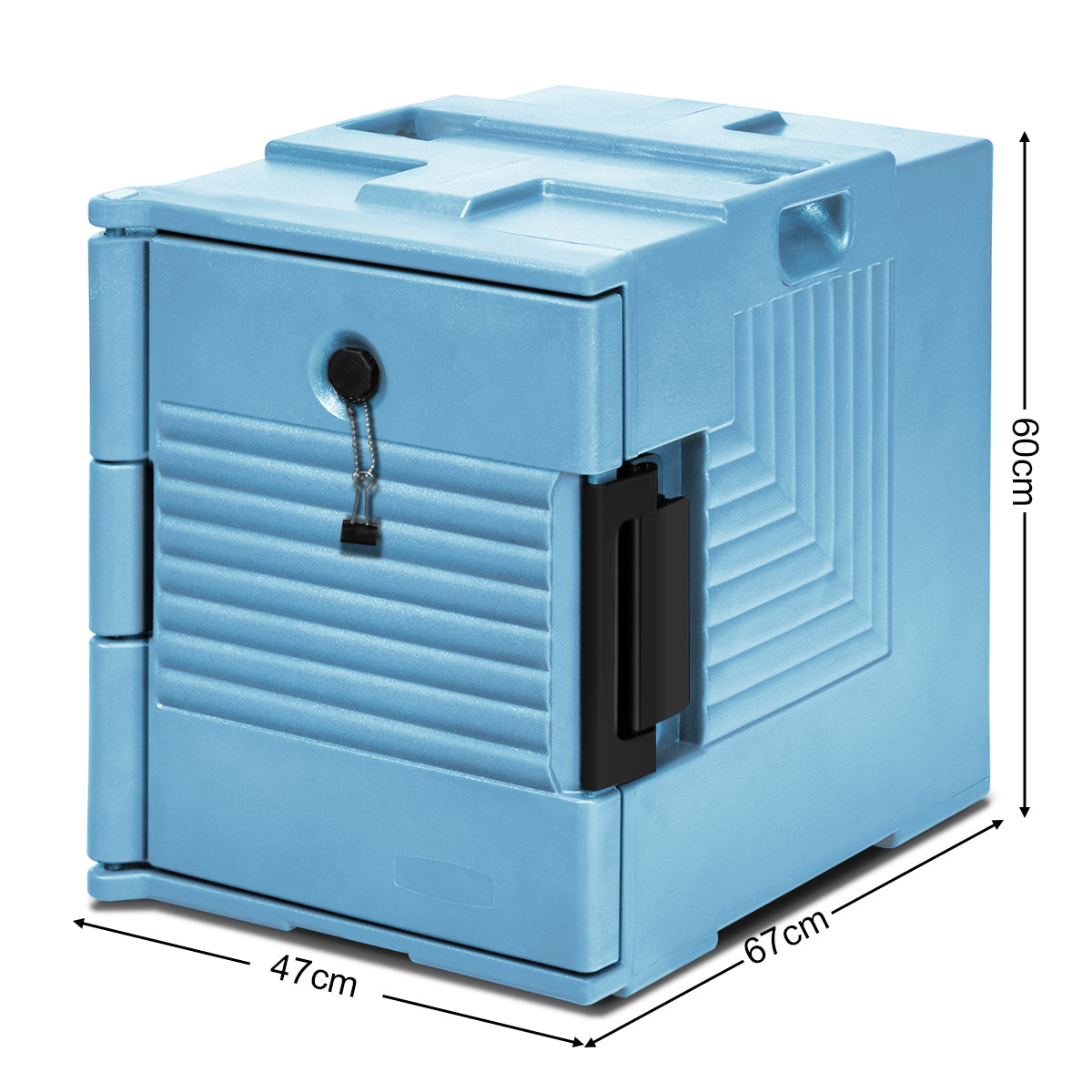 Front-Loading Insulated Food Pan Carrier for 6 Full-Size Pans-Blue