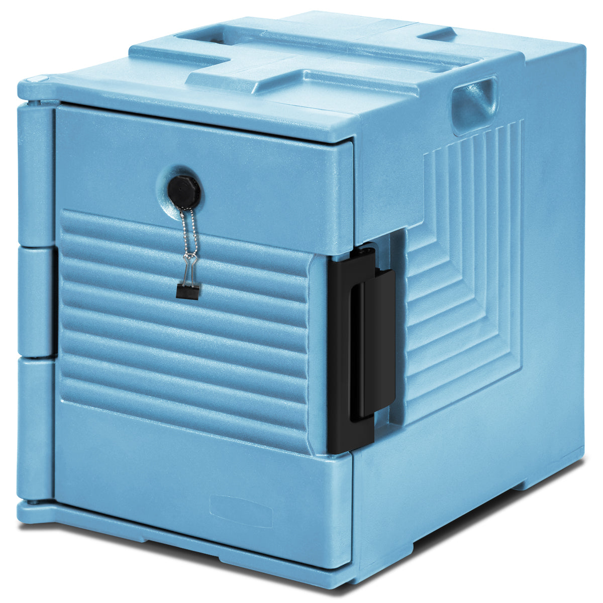 Front-Loading Insulated Food Pan Carrier for 6 Full-Size Pans-Blue